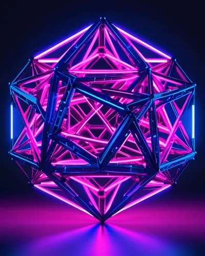 Geometric Neon Wireframe tablet abstract wallpaper