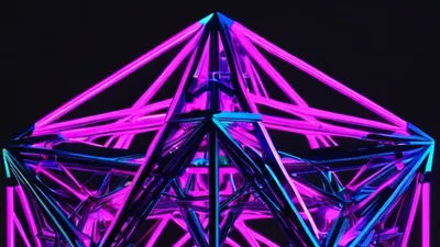Geometric Neon Wireframe tablet abstract wallpaper