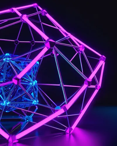 Geometric Neon Wireframe tablet abstract wallpaper