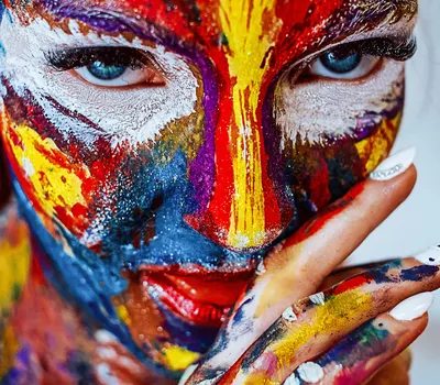 Paint makeup girl 4k abstract wallpaper