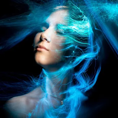 Woman face light painting 4k abstract wallpaper