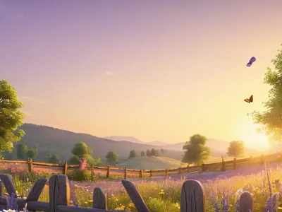 Cottagecore Wildflower Meadow tablet aesthetic wallpaper