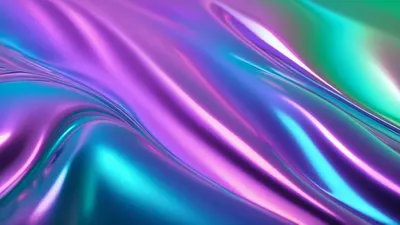 Holographic Gradient Waves hd aesthetic wallpaper