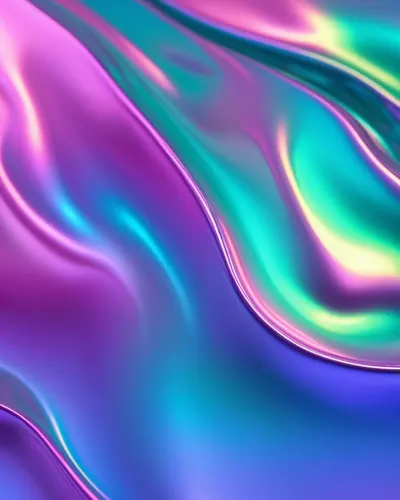 Holographic Gradient Waves phone aesthetic wallpaper