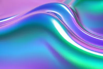 Holographic Gradient Waves tablet aesthetic wallpaper