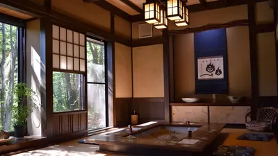 House table fireplace 4k aesthetic wallpaper