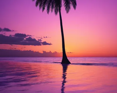 Sunset Beach Silhouette phone aesthetic wallpaper