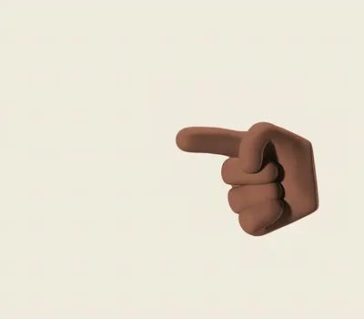 3D illustration of two brown animated hands pointing in opposite directions on a 4k anime wallpaper