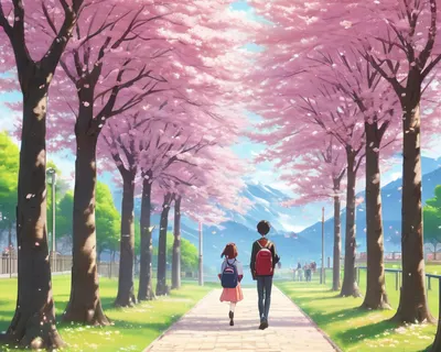 Anime Cherry Blossom School phone anime wallpaper