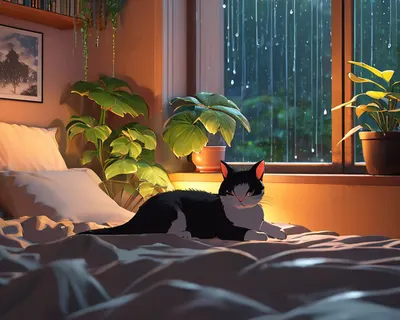 Anime Cozy Room Rainy Day tablet anime wallpaper