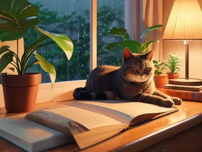 Anime Cozy Room Rainy Day tablet anime wallpaper