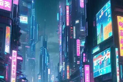 Anime Cyberpunk City phone anime wallpaper
