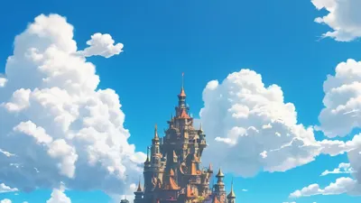 Anime Fantasy Castle Sky phone anime wallpaper