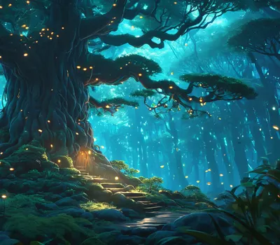 Anime Magical Forest Spirit 4k anime wallpaper