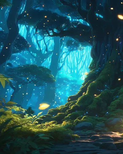 Anime Magical Forest Spirit hd anime wallpaper