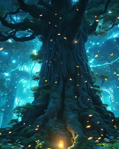 Anime Magical Forest Spirit phone anime wallpaper