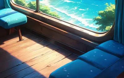 Anime Ocean Train phone anime wallpaper