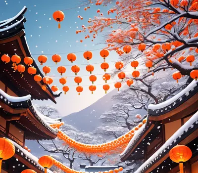 Anime Winter Festival phone anime wallpaper