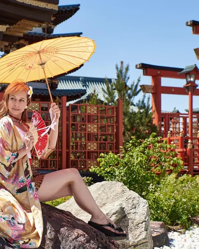 Japanese garden east style art 4k anime wallpaper