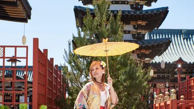 Japanese garden east style art 4k anime wallpaper