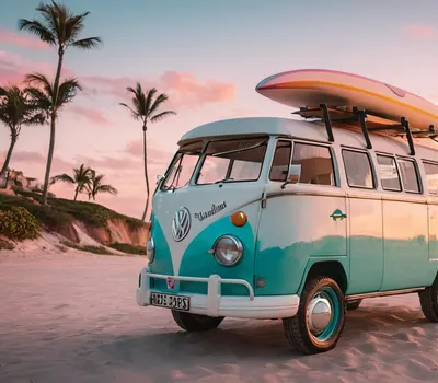 Classic VW Van Beach 4k cars wallpaper