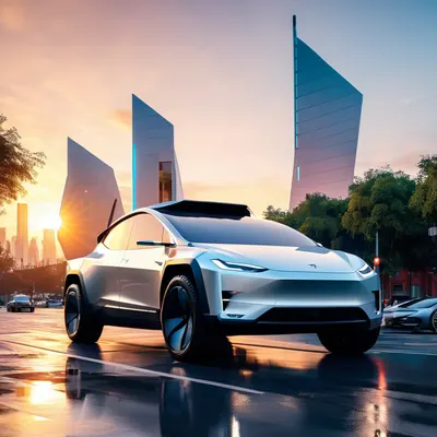 Cybertruck Futuristic City tablet cars wallpaper