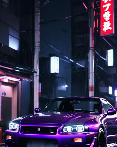 JDM Skyline GTR Night phone cars wallpaper