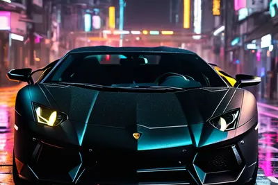 Lamborghini Neon City phone cars wallpaper