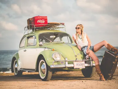 Woman model hippie 4k cars wallpaper