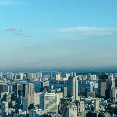 Captivating aerial cityscape of Tokyo with its iconic skyline and distant sea vi 4k city wallpaper