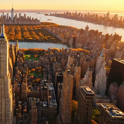 New York Aerial Golden Hour hd city wallpaper