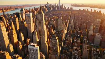 New York Aerial Golden Hour hd city wallpaper