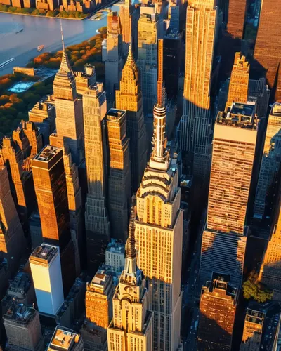 New York Aerial Golden Hour phone city wallpaper