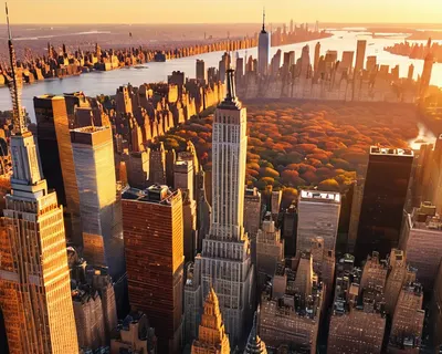 New York Aerial Golden Hour tablet city wallpaper