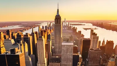 New York Aerial Golden Hour tablet city wallpaper