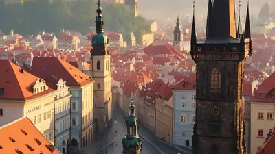 Old Town Prague Morning tablet city wallpaper
