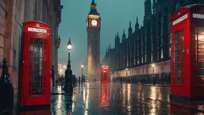 Rainy London Street 4k city wallpaper