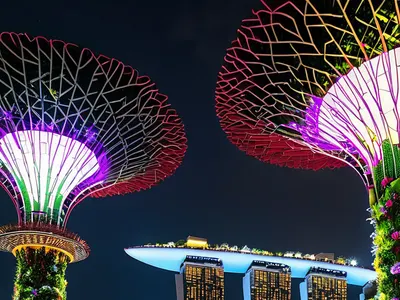 Singapore Marina Bay Night phone city wallpaper