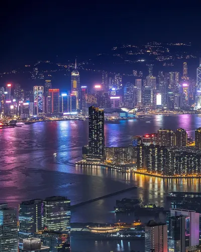 Skyscrapers buildings harbor 4k city wallpaper