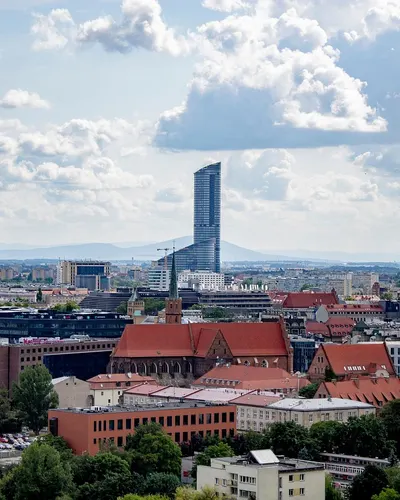Wroclaw sky tower poland 4k city wallpaper