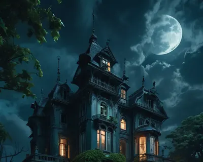 Abandoned Dark Mansion tablet dark wallpaper