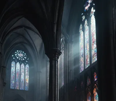 Dark Gothic Cathedral Interior phone dark wallpaper