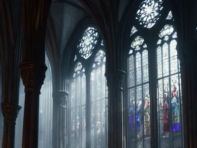 Dark Gothic Cathedral Interior tablet dark wallpaper