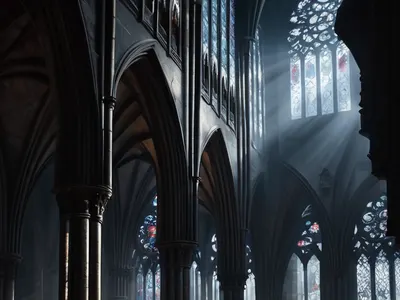 Dark Gothic Cathedral Interior tablet dark wallpaper