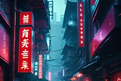 Dark Rainy Cyberpunk Alley tablet dark wallpaper