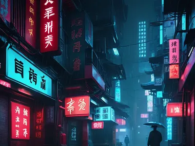 Dark Rainy Cyberpunk Alley tablet dark wallpaper