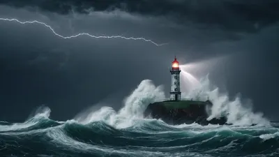 Dark Stormy Lighthouse 4k dark wallpaper