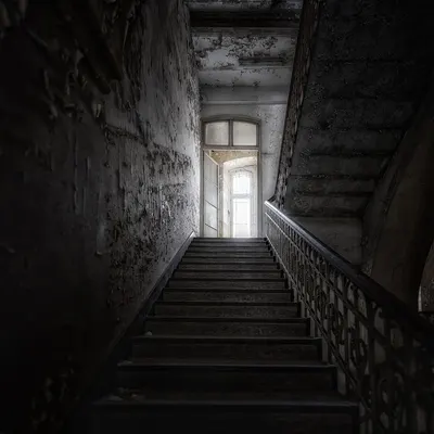Pforphoto lost places stairs 4k dark wallpaper