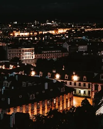 Prague lights city 4k dark wallpaper