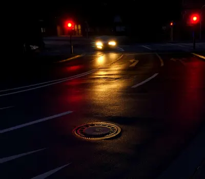 Road night light 4k dark wallpaper